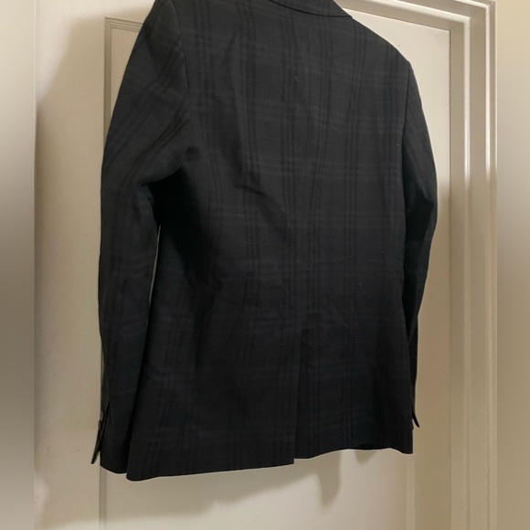 Zara Man Black Gingham Checker Pattern Cotton Wool Blend blazer suit jacket - Picture 12 of 15